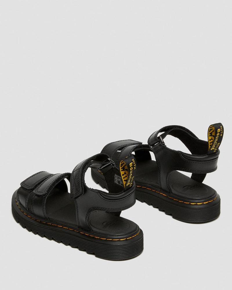 Sandalias Dr Martens Junior Klaire Cuero Correa Niños Negros | MX 107PJJ